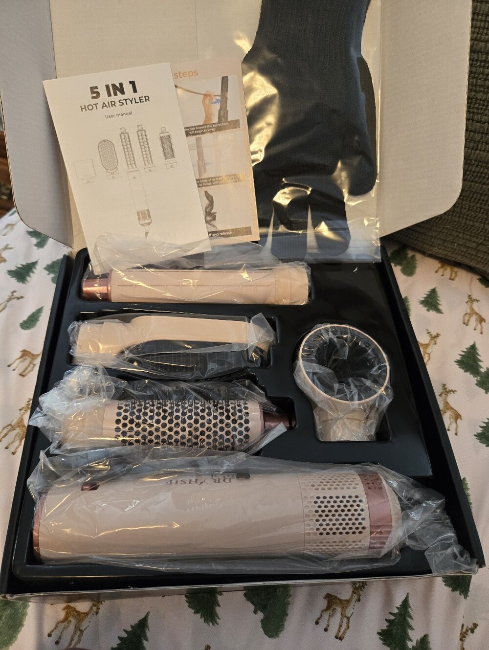 Dryhsip 5-in-1 Hot Air Styler Hair Dryer Brush - Blush Pink